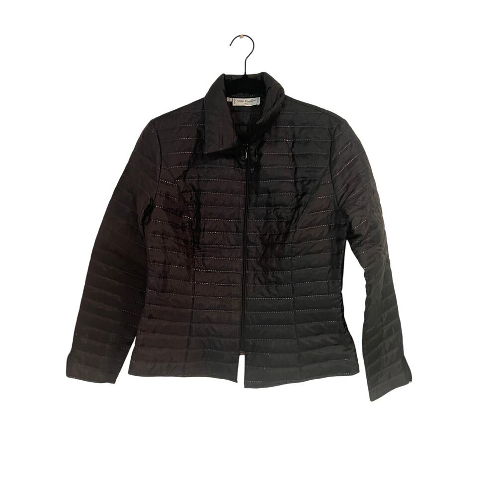 Anne Fontaine Paris quilted zip-front collared jacket made in France sz 2/Small